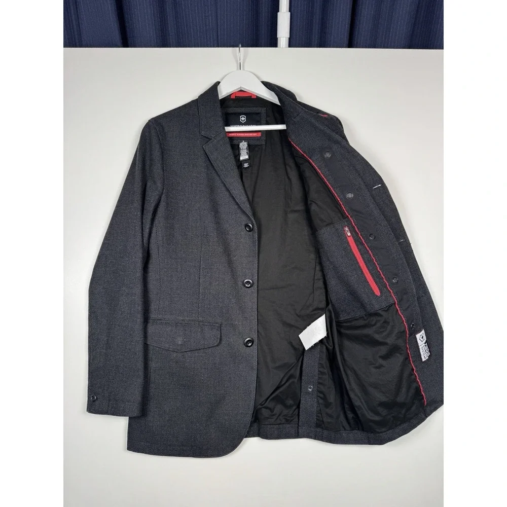 VICTORINOX Blazer Jacket Utility Dark Gray Cotton - Men's Small